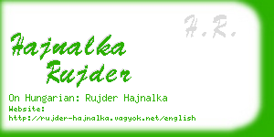 hajnalka rujder business card